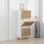 Voir la diapositive 1 : VIDAXL Armoire a chaussures Blanc 52x25x115 cm Bois d'ingenierie/rotin