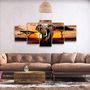 Voir la diapositive 2 : Paris Prix Tableau Imprimé  Wandering Elephant 5 Panneaux Wide  100x225cm