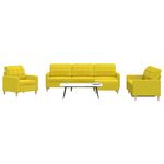 VIDAXL Ensemble de canapes 4 pcs avec repose-pied jaune clair tissu