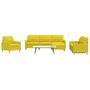 Voir la diapositive 1 : VIDAXL Ensemble de canapes 4 pcs avec repose-pied jaune clair tissu