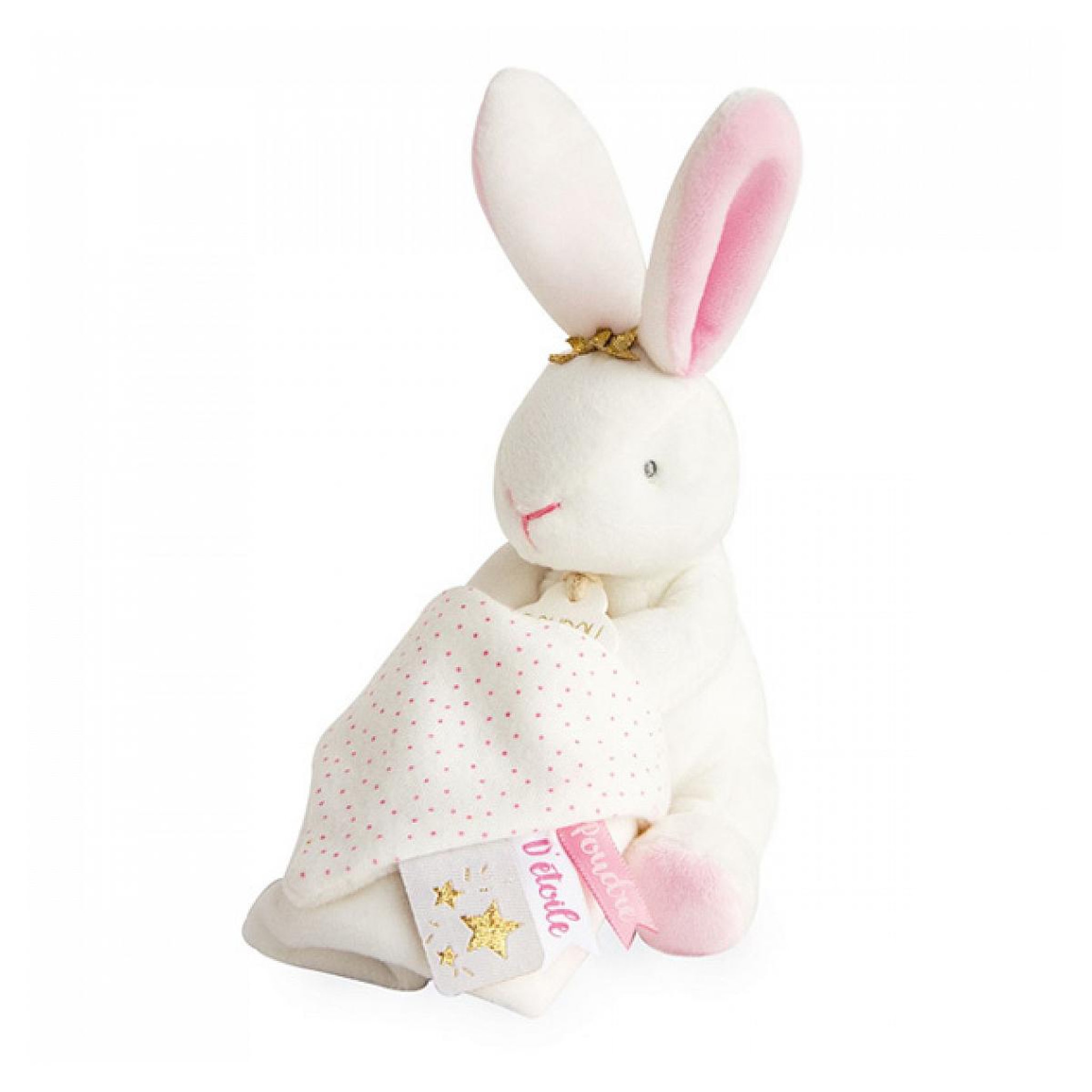 DOUDOU ET COMPAGNIE Lapin fleurs pantin avec mouchoir