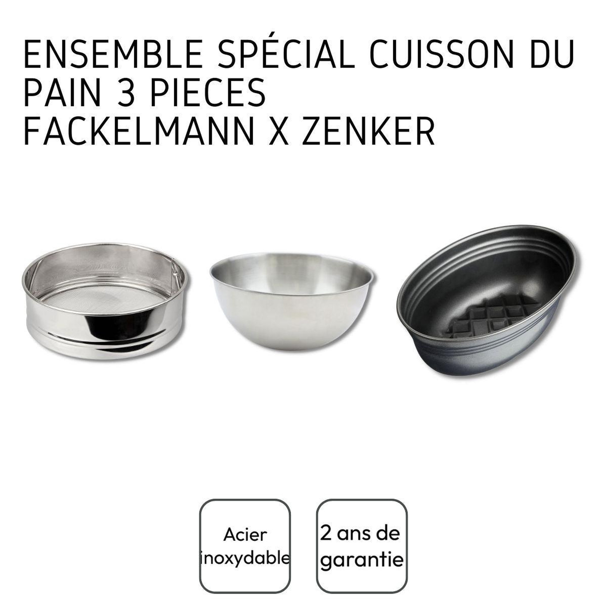 Voir la diapositive 4 : Fackelmann Ensemble 3 ustensiles spécial cuisson du pain zenker x fackelmann