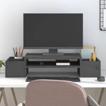 VIDAXL Support de moniteur Gris 70x27,5x15 cm Bois de pin solide