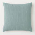 BATON ROUGE Taie d'oreiller 100% gaze de coton lavé bleu givrée. Coloris disponibles : Bleu