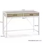 VS VENTA-STOCK Bureau Tulum Blanc,Table pour PC, 2 Rayons, Style Industriel, 110 cm Longueur