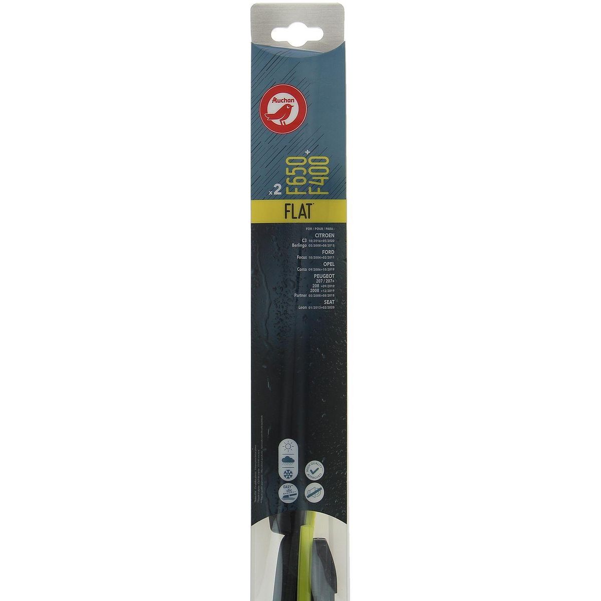 AUCHAN 2 balais d'essuie-glace WEST FLAT WIPER BLADE (680+425MM)