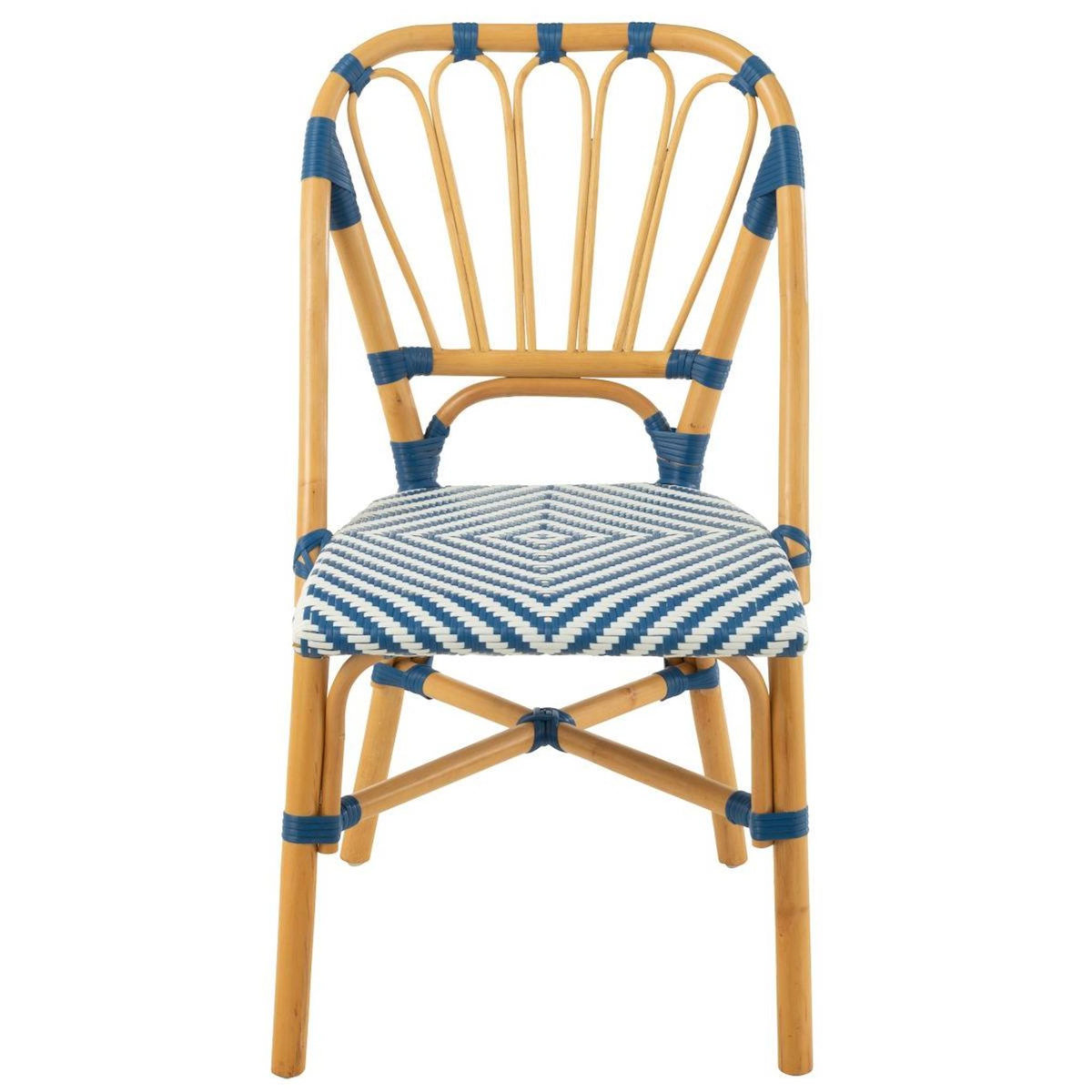 Paris Prix Chaise en Rotin  Danial  85cm Bleu