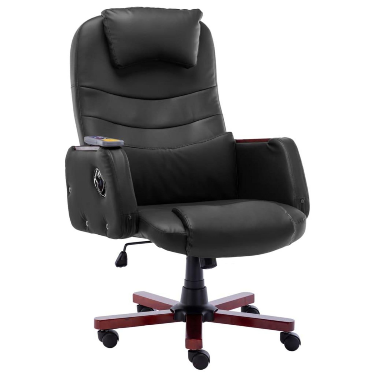 VIDAXL Chaise de bureau de massage Noir Similicuir