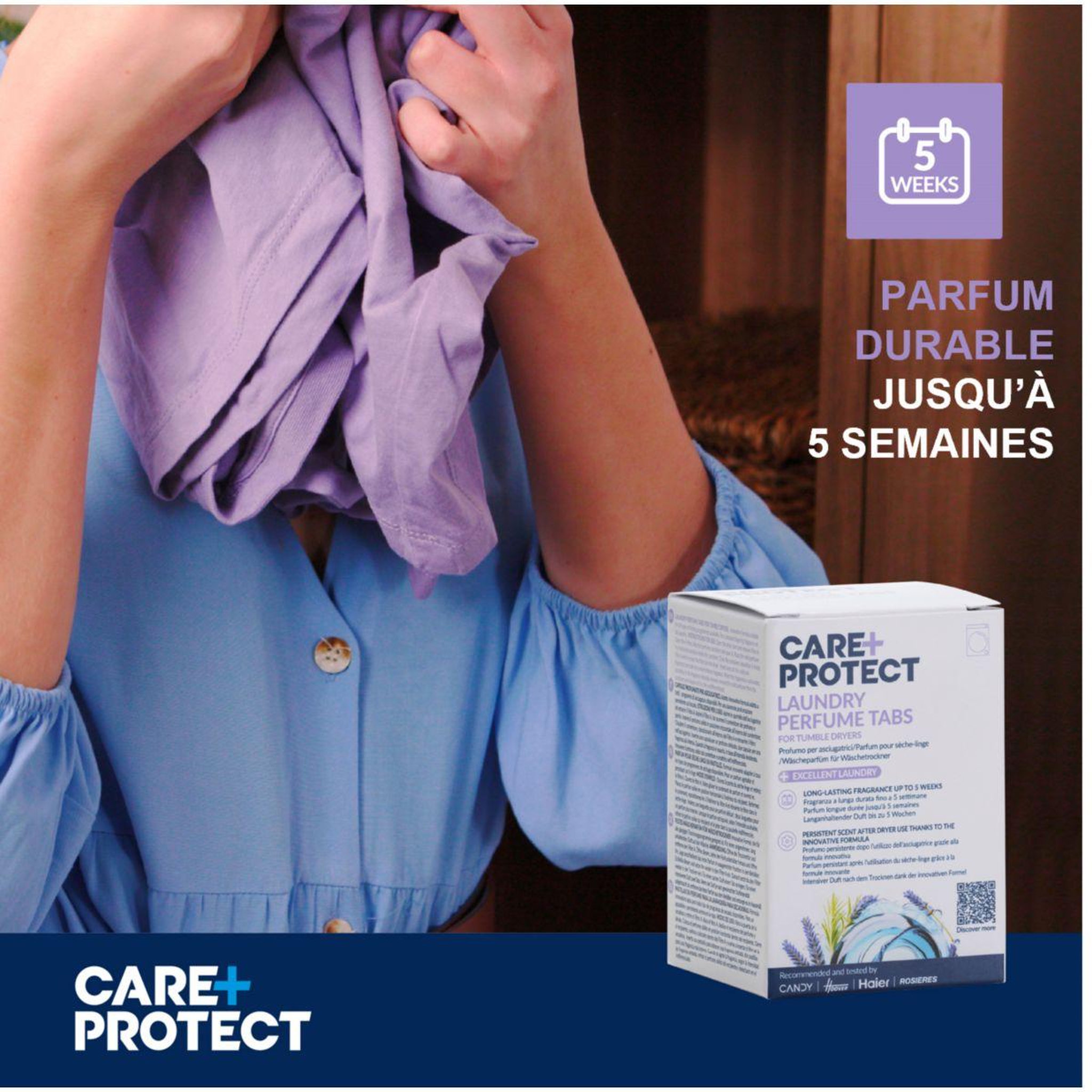 Voir la diapositive 5 : CARE PROTECT Tablettes parfumées pour le linge