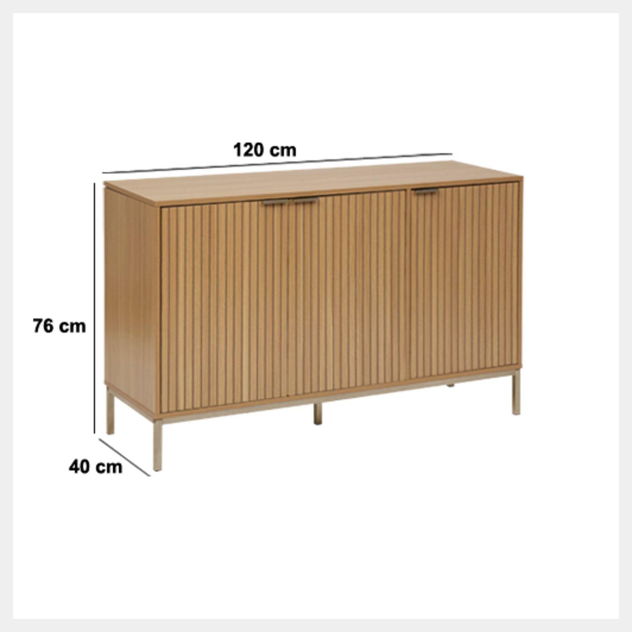 Voir la diapositive 3 : FIVE Buffet bas 3 portes en bois tasso - beige