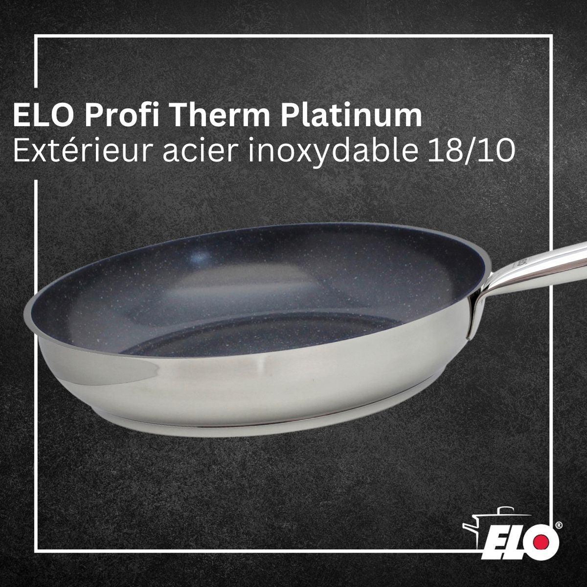 Voir la diapositive 3 : ELO Lot de 3 poêles 24/28/32cm elo profi therm platinum et 2 faitouts