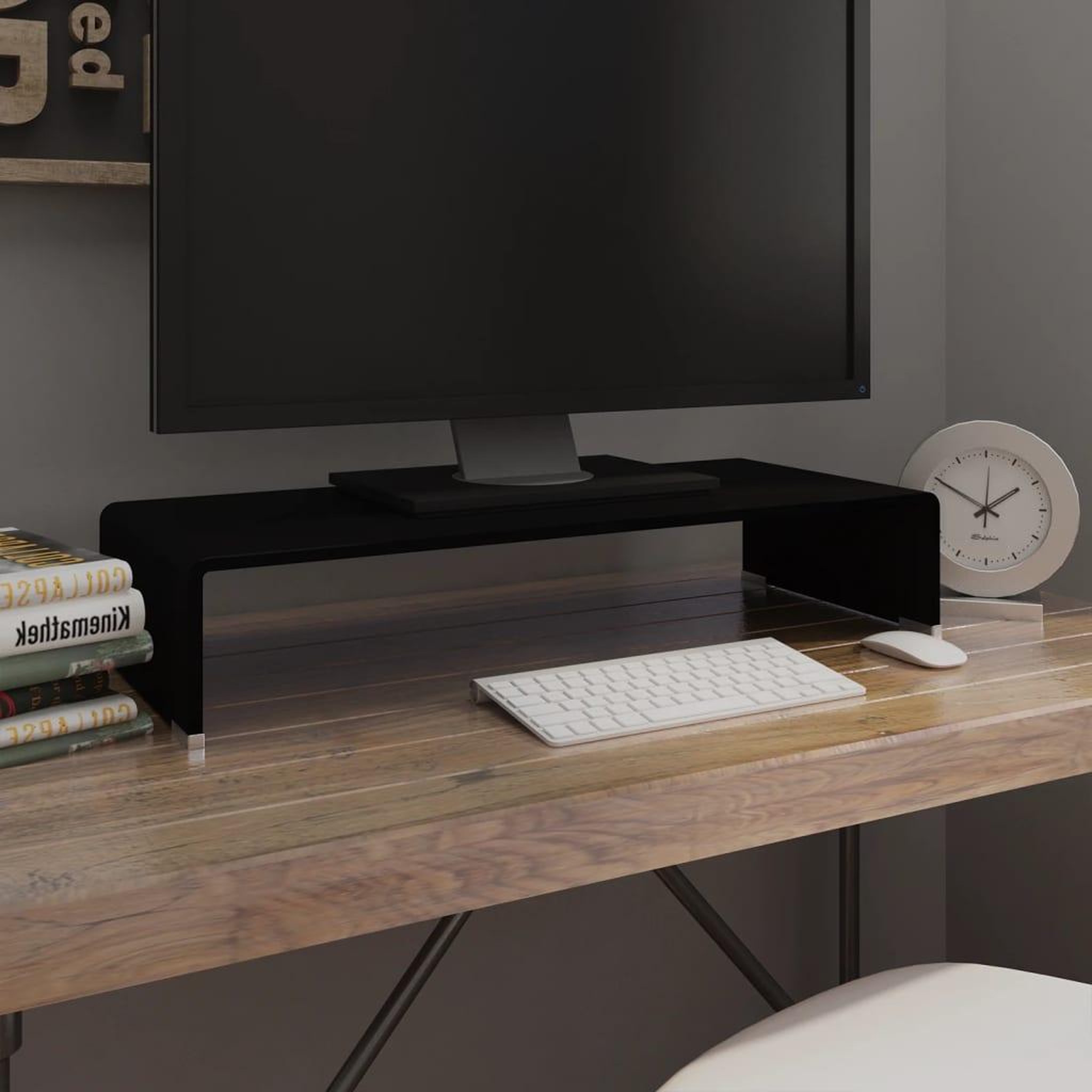 Voir la diapositive 1 : VIDAXL Meuble TV/support pour moniteur 70x30x13 cm verre noir