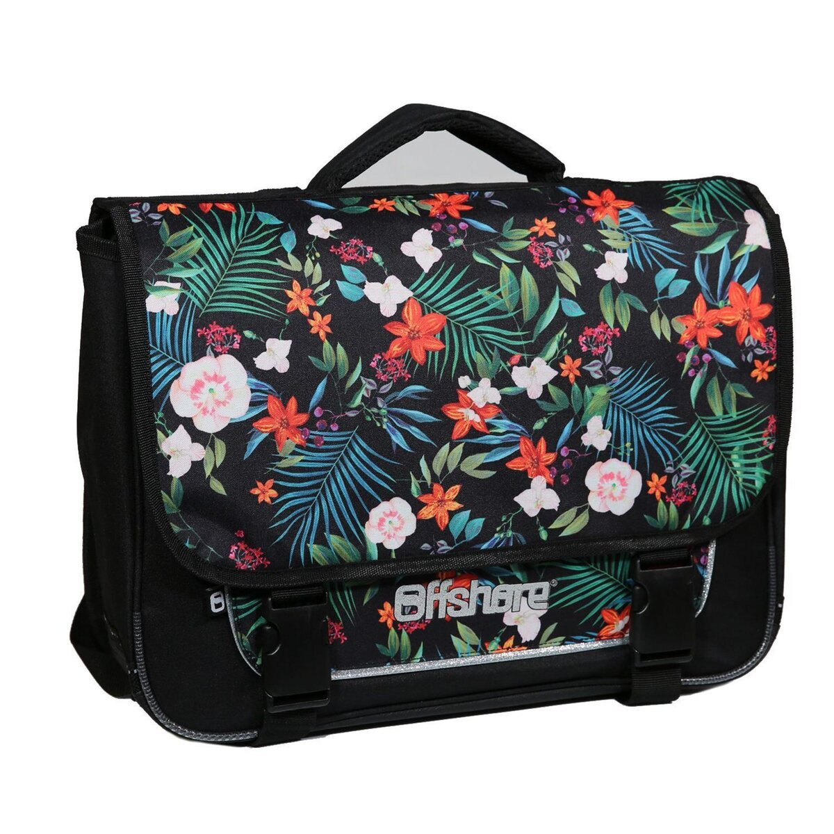 Bagtrotter Cartable 38 cm Offshore Noir imprim fleurs Bagtrotter