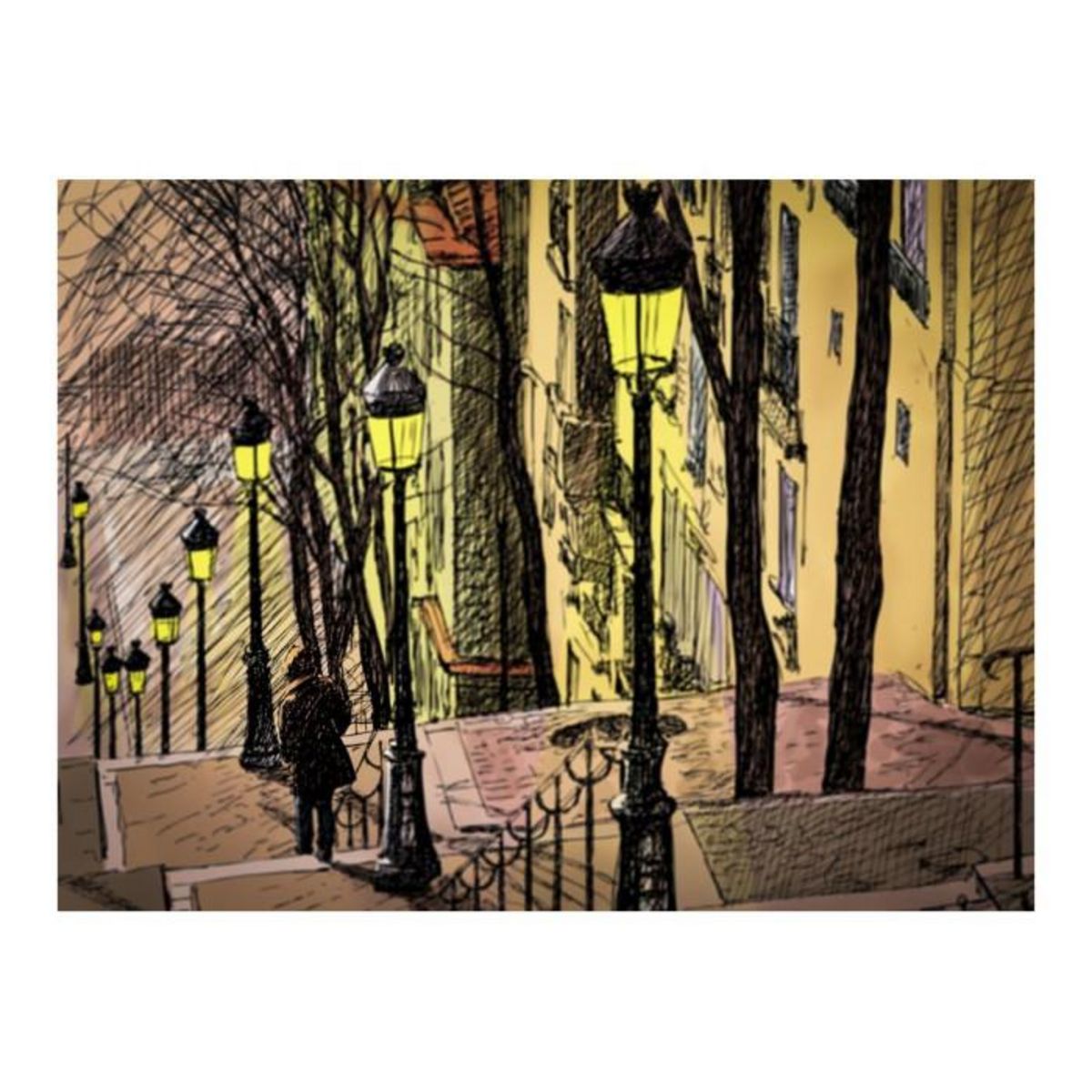 Paris Prix Papier Peint  Lonely Walk Through Montmartre