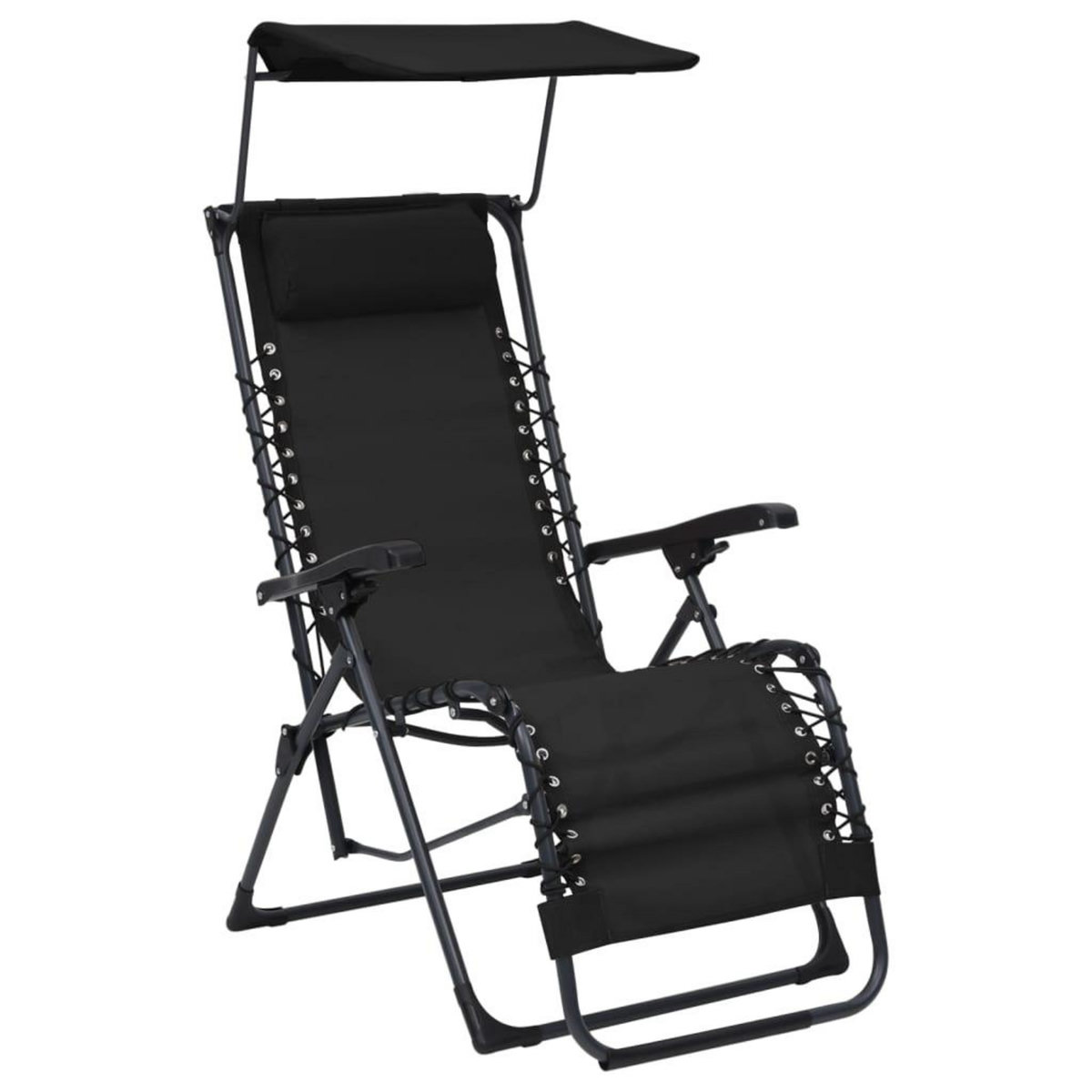 VIDAXL Chaise pliable de terrasse Textilene Noir