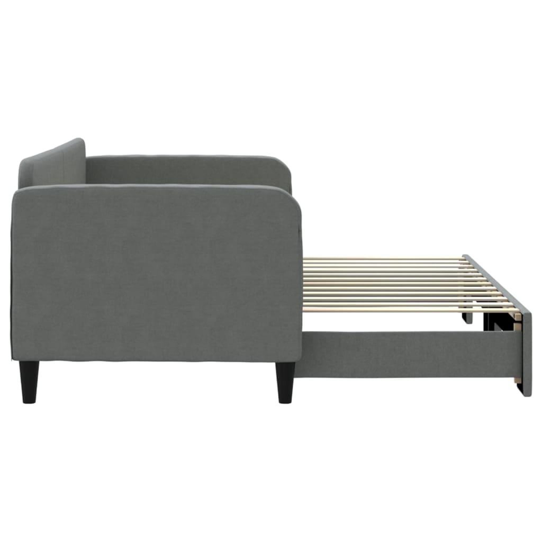 Voir la diapositive 4 : VIDAXL Lit de jour avec gigogne sans matelas gris fonce 80x200 cm