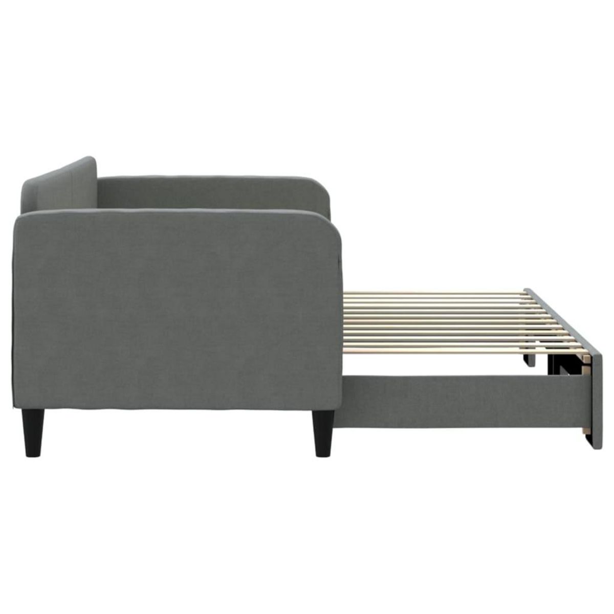 VIDAXL Lit de jour avec gigogne sans matelas gris fonce 80x200 cm