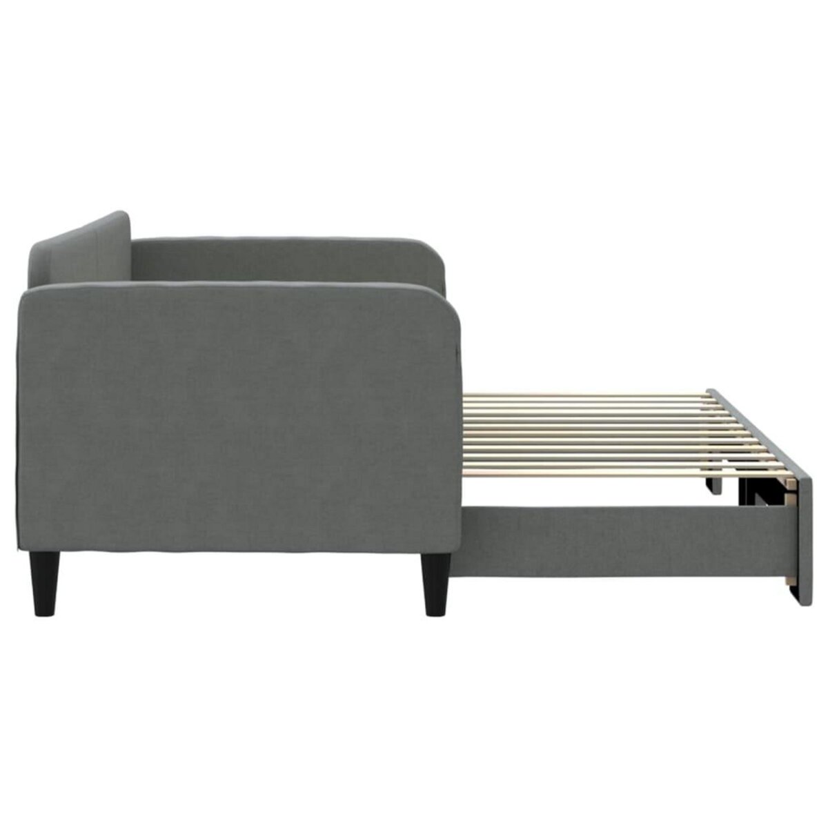 VIDAXL Lit de jour avec gigogne sans matelas gris fonce 80x200 cm