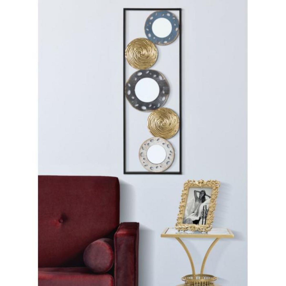 Paris Prix Décoration Murale Encadrée 3 Miroirs  Gloty  90cm Multicolore