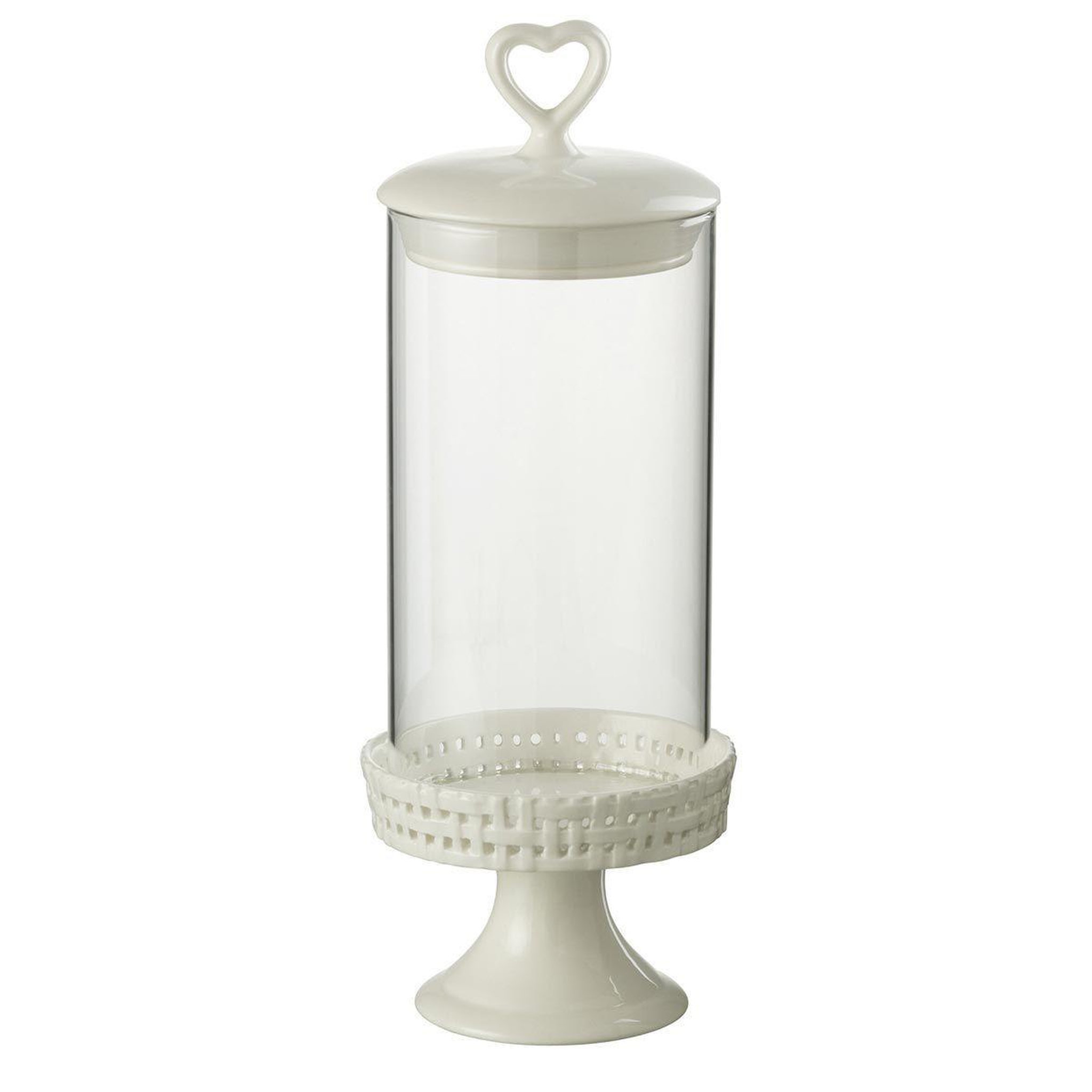 Voir la diapositive 1 : J-LINE Plat à gâteaux en céramique  vercer  31cm blanc