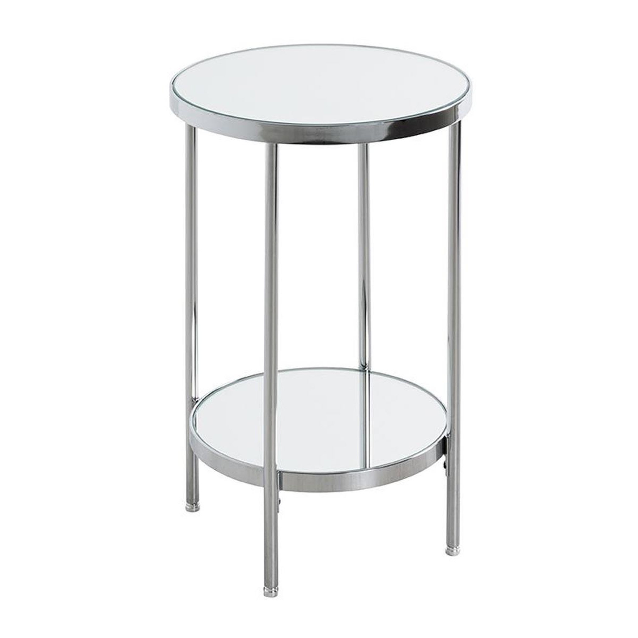 Paris Prix Table d'Appoint Ronde Design  Palace  46cm Chrome