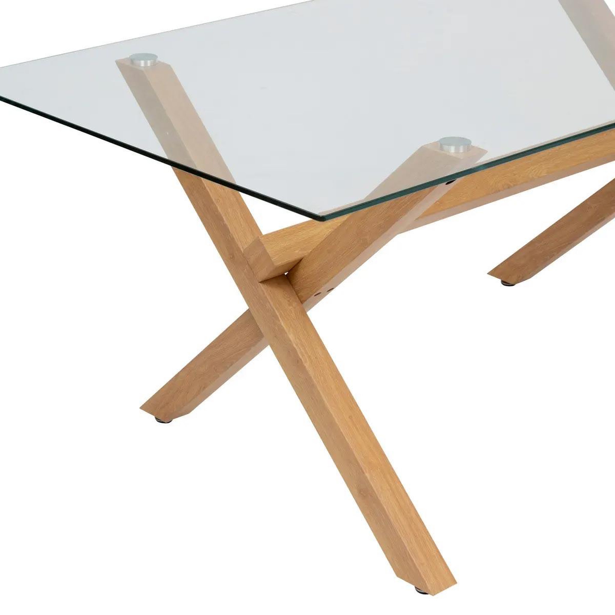 Voir la diapositive 2 : ATMOSPHERA Table à manger en verre  jorel  180cm transparent & naturel