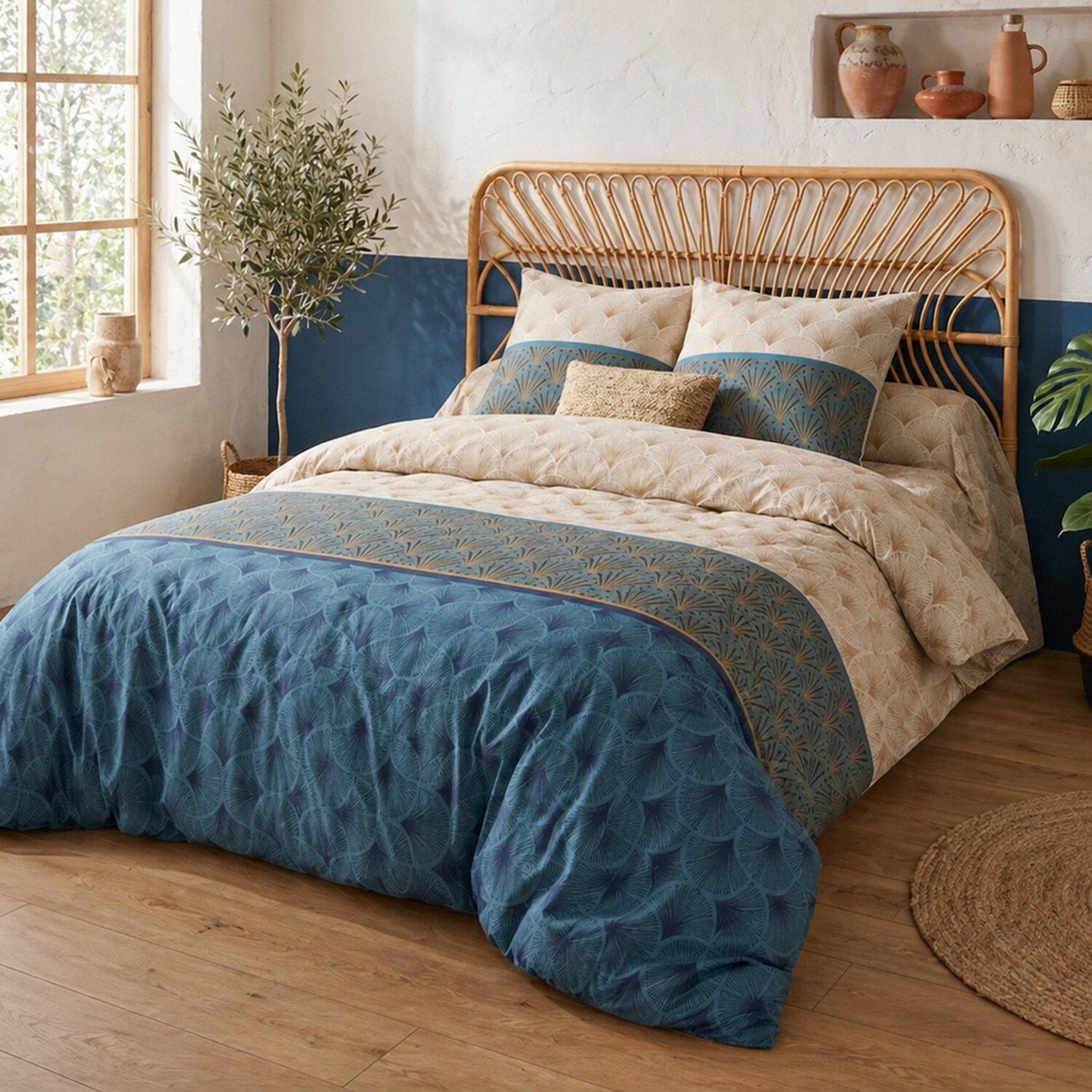 Voir la diapositive 3 : ATELIER DU COTON Parure housse de couette 100% coton 57fils -opal