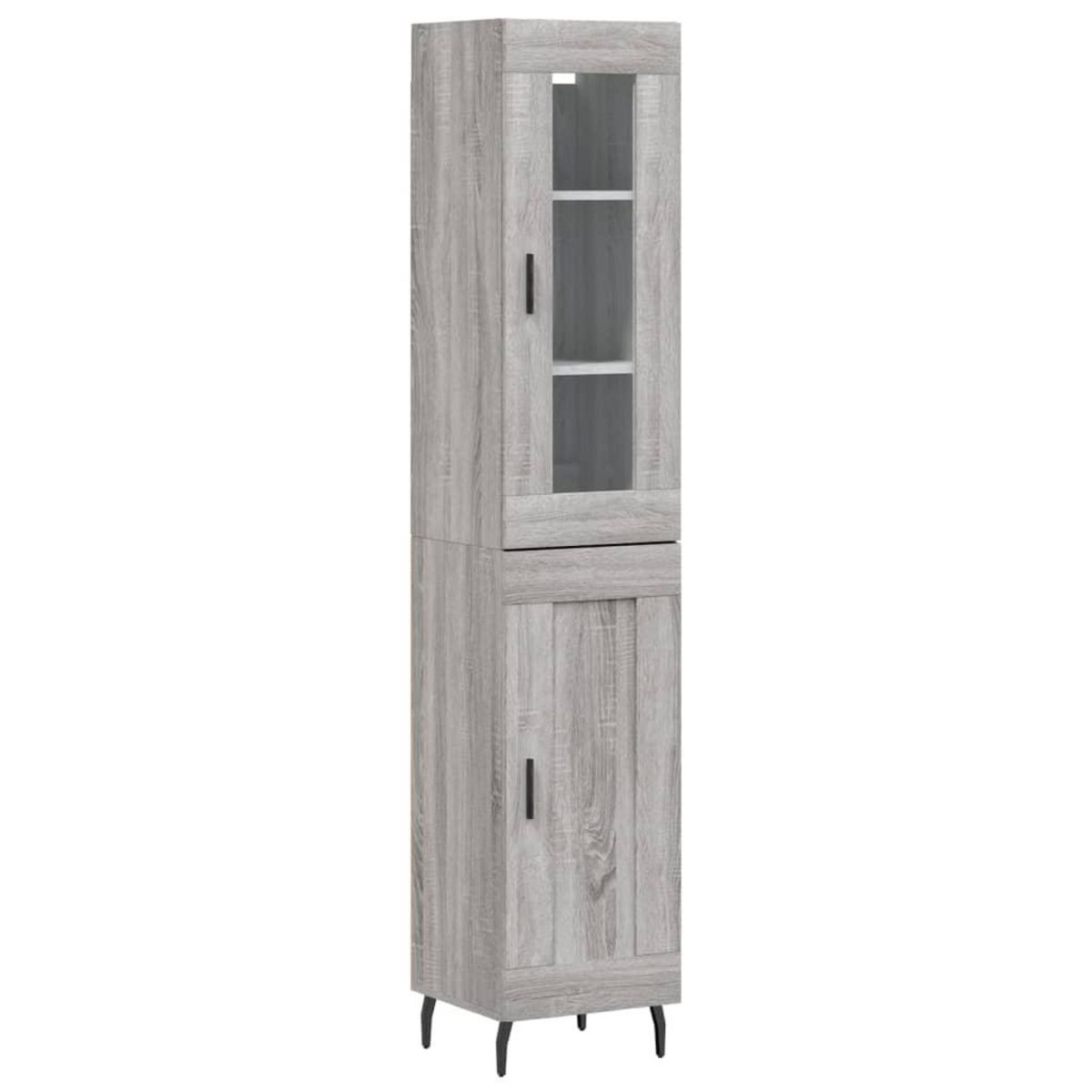 VIDAXL Buffet haut Sonoma gris 34,5x34x180 cm Bois d'ingenierie
