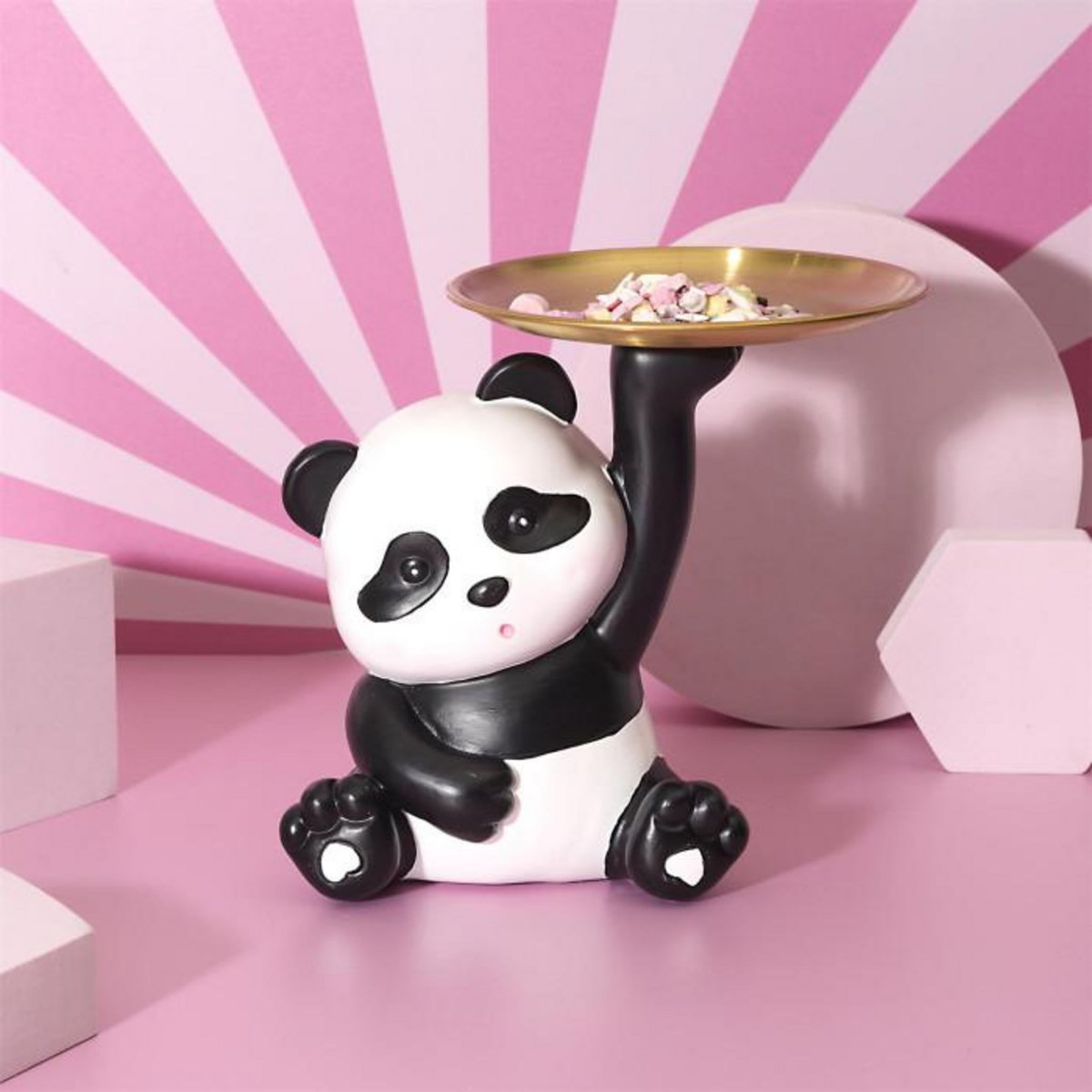 Paris Prix Vide-Poche Statue Panda  Kawaii  20cm Noir & Blanc