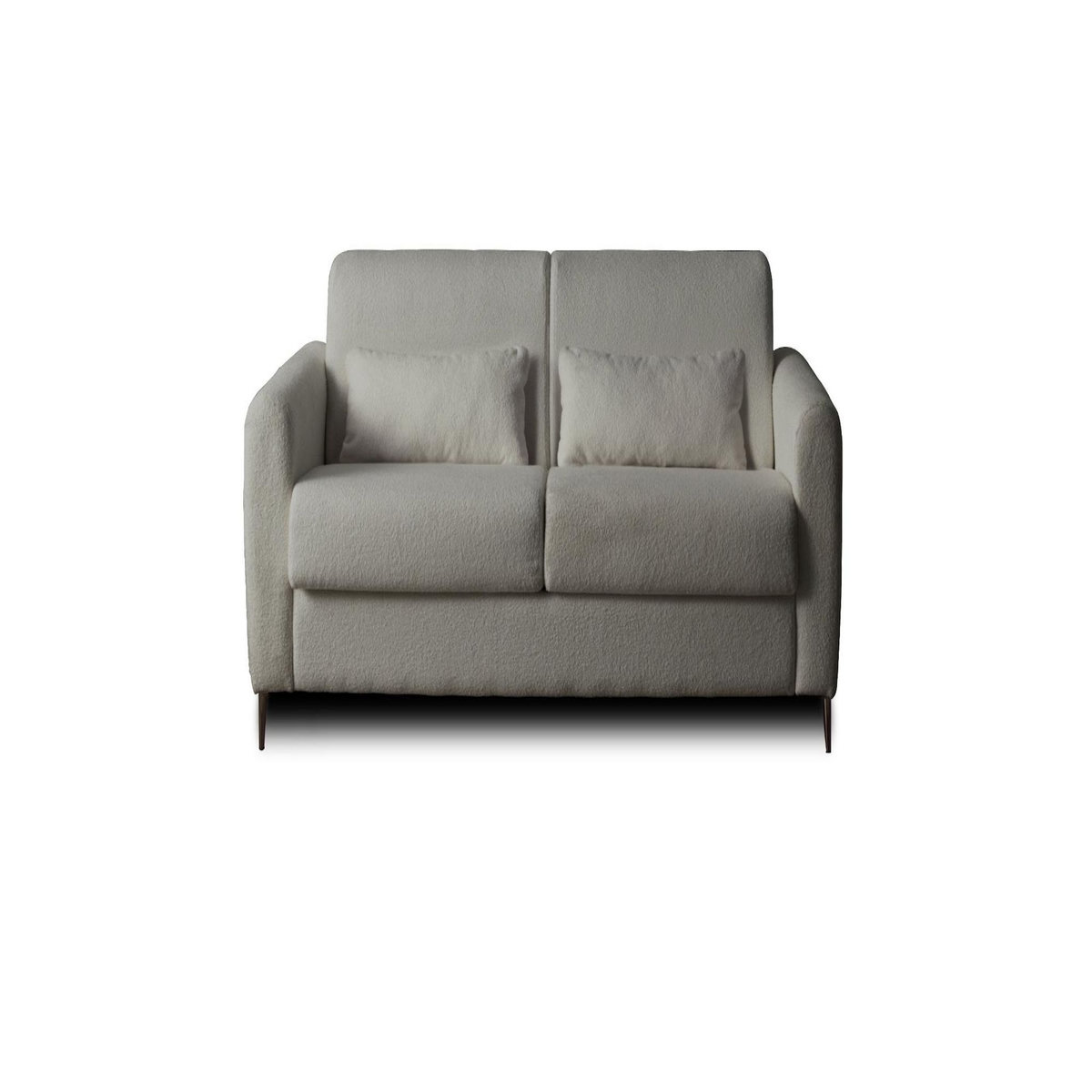 LISA DESIGN Owen - canapé 3 places convertible express couchage quotidien 140 cm matelas 12 cm en tissu bouclette