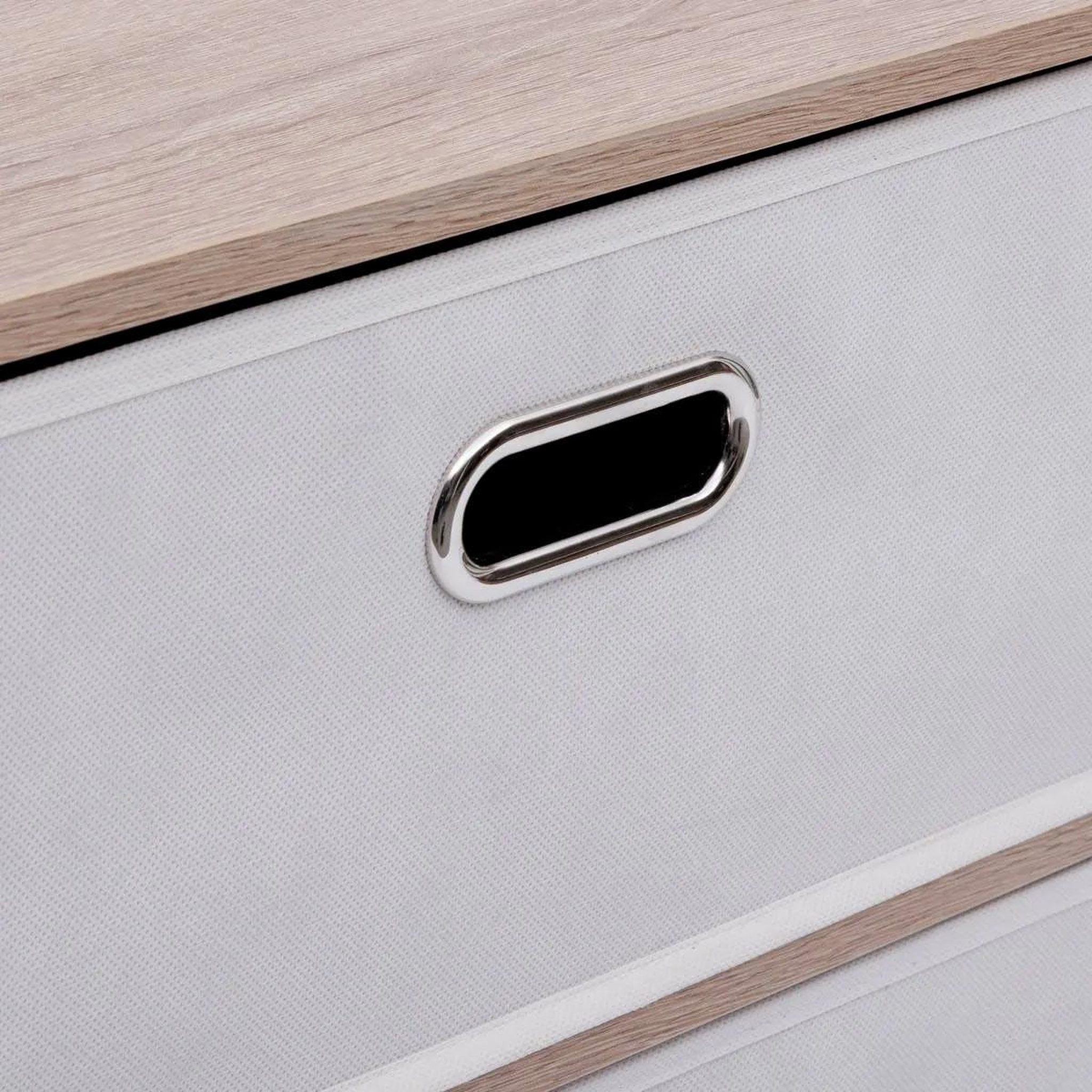 Voir la diapositive 4 : FIVE Commode 5 tiroirs paniers  dress up  100cm beige