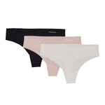 CALVIN KLEIN JEANS Lot de 3  trings /Noir Femme Calvin Klein Jeans Thong. Coloris disponibles : Rose
