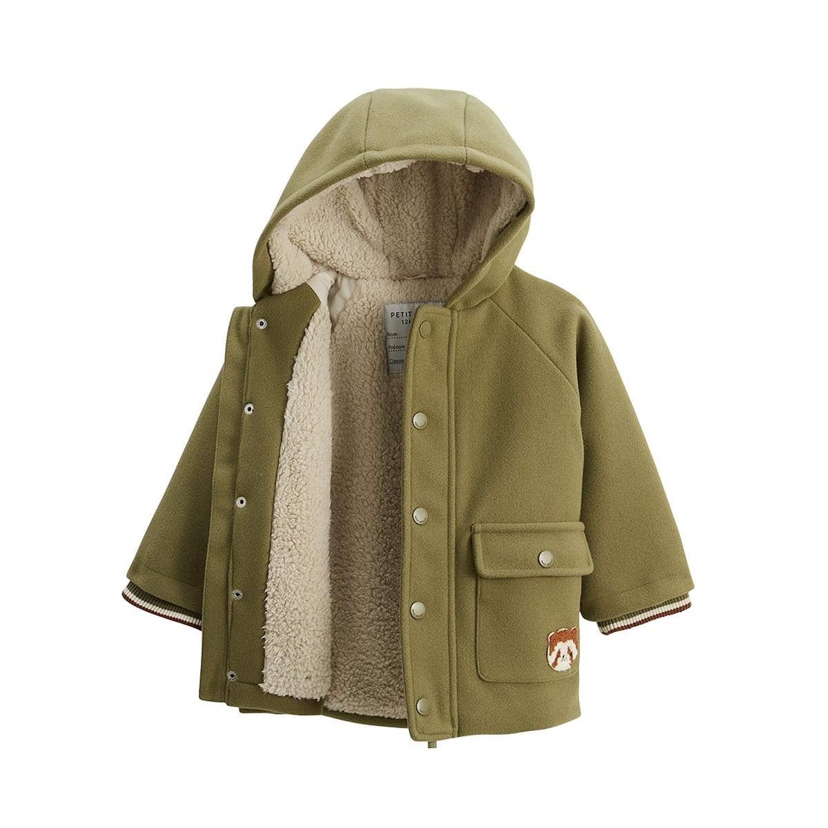 Petit Béguin Manteau enfant doublé sherpa avec capuche Gustin