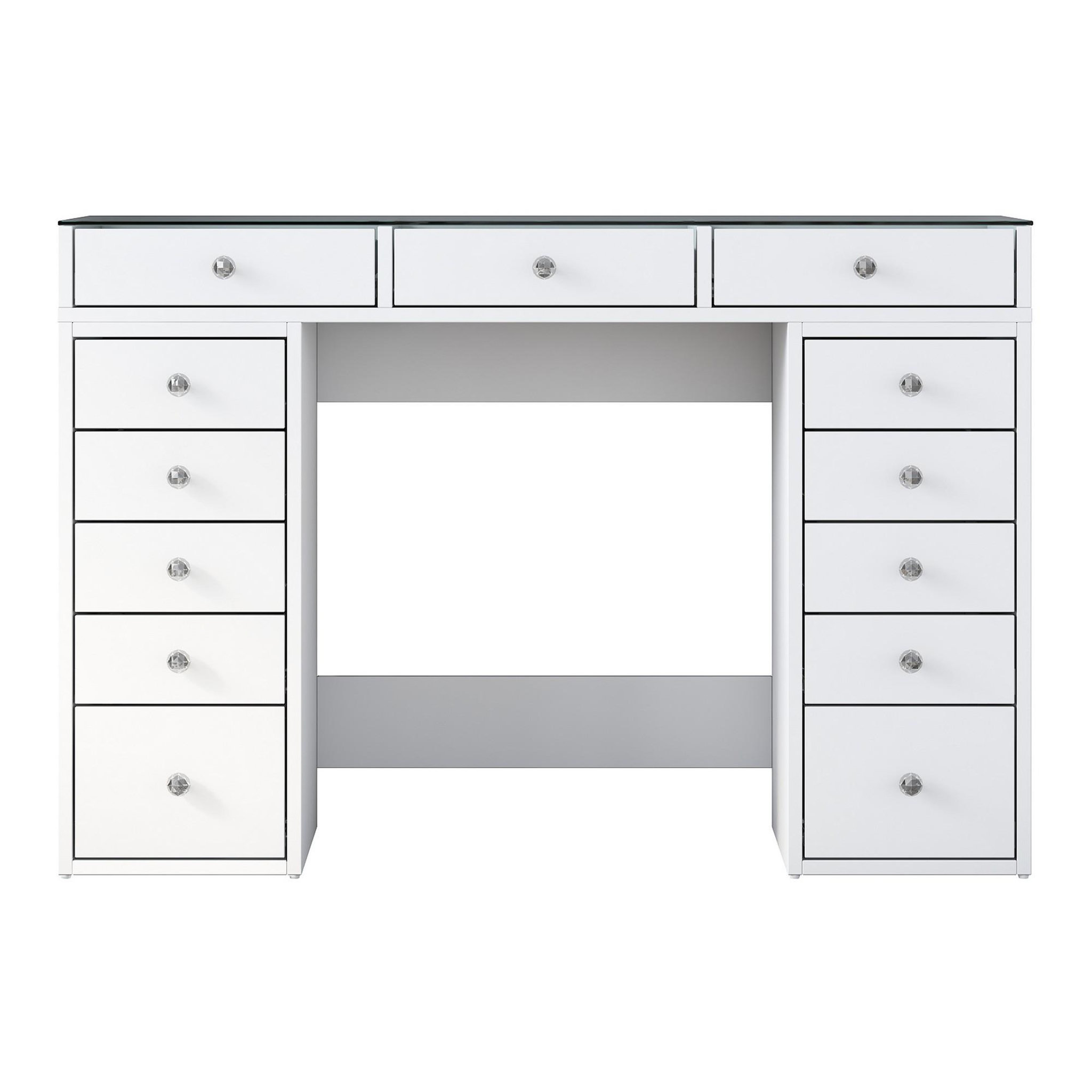 Habitat et Jardin Coiffeuse avec tiroirs intégrés en bois  sina  - 120 x 44 x 80 cm - blanc