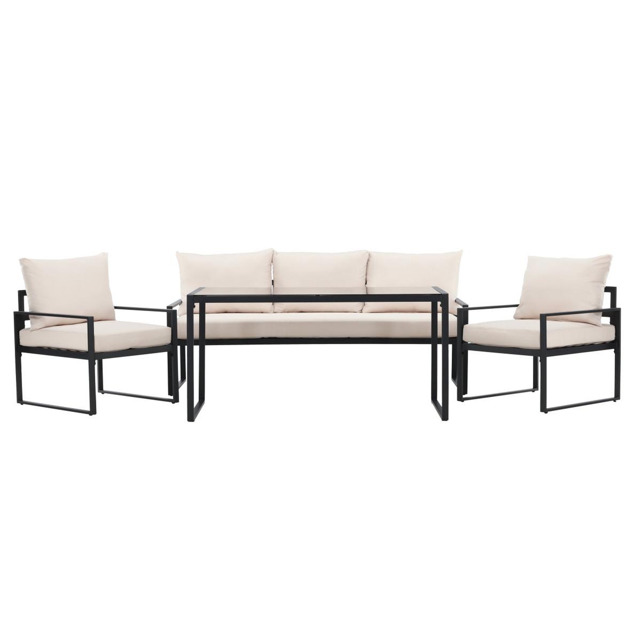 Paris Prix Salon de jardin 5 places  catania  179cm noir