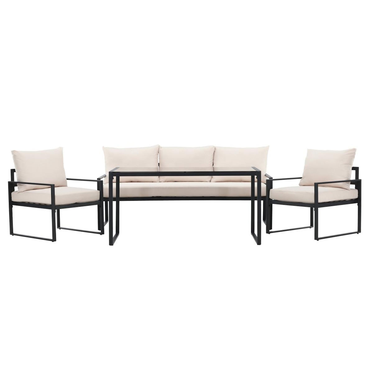 Paris Prix Salon de Jardin 5 Places  Catania  179cm Noir