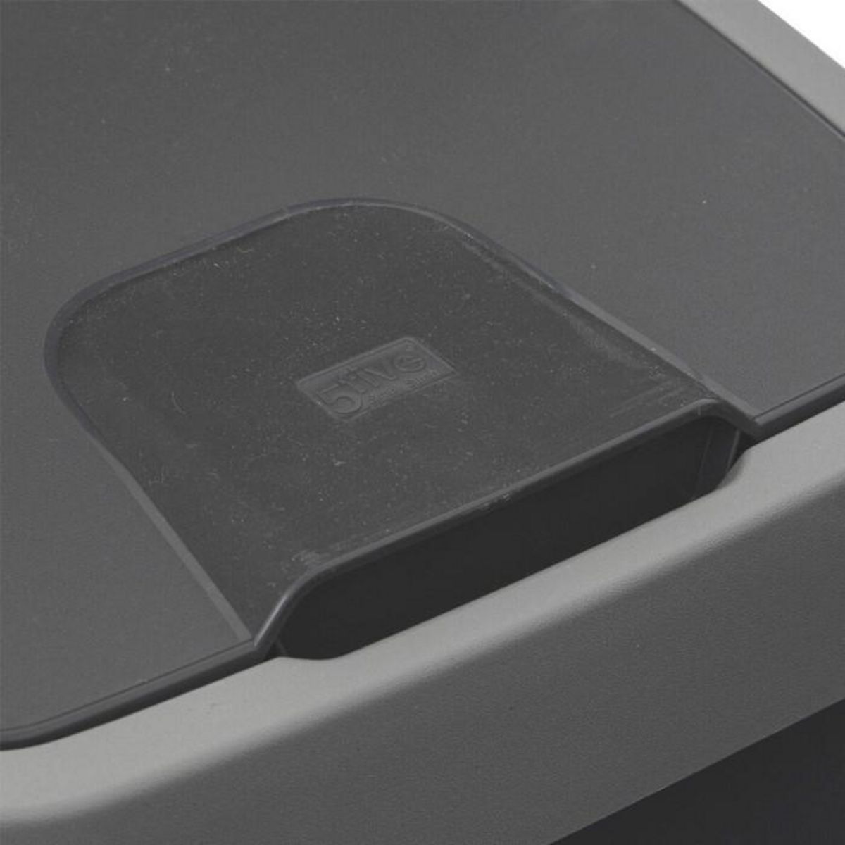 FIVE Poubelle de Cuisine  2 Ouvertures  25L Gris & Noir
