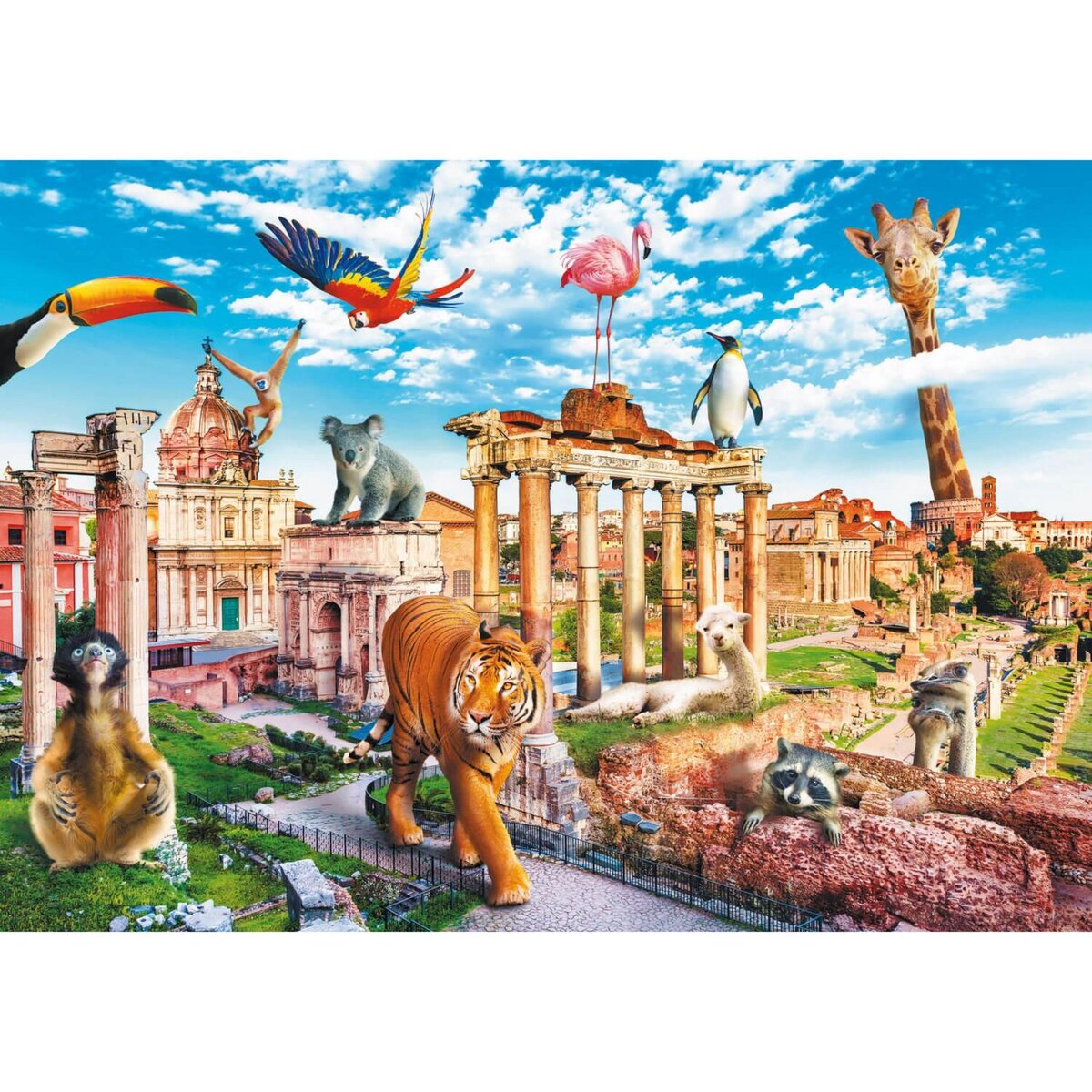 Trefl Puzzle 1000 pièces : Funny Cities : Rome sauvage pas cher 