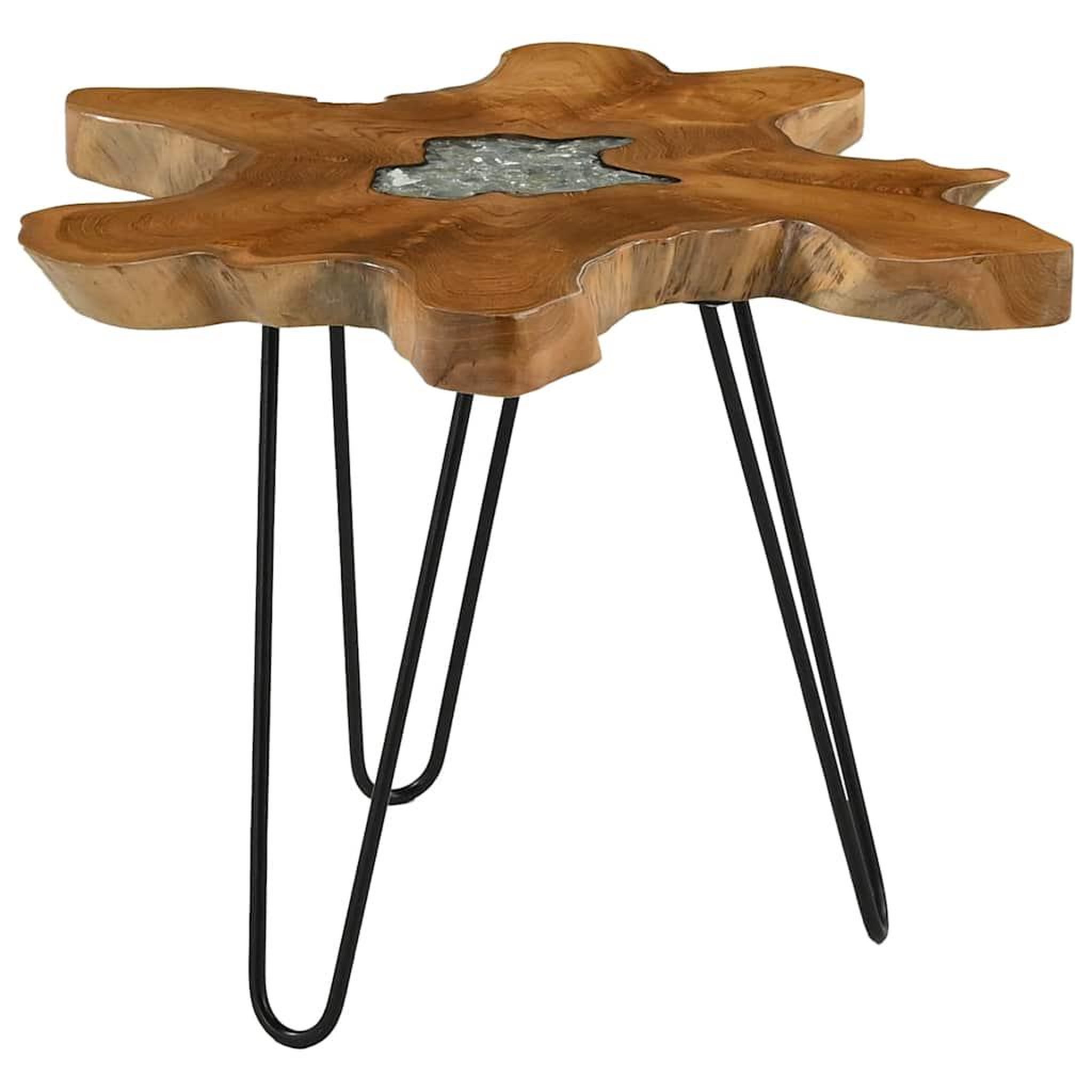 Voir la diapositive 2 : VIDAXL Table basse 70x45 cm bois de teck massif et polyresine