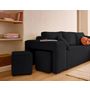 Voir la diapositive 4 : BEST MOBILIER Topaze - canapé d'angle réversible 4 places - convertible avec coffre, tablette et poufs - en velours côtelé