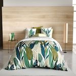 ATELIER DU COTON Parure housse de couette 100% coton 57fils beleme. Coloris disponibles : Vert