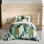 ATELIER DU COTON Parure housse de couette 100% coton 57fils beleme. Coloris disponibles : Vert