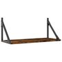 Voir la diapositive 4 : VIDAXL Etageres murales 2pcs chene fume 60x25x25,5cm bois d'ingenierie