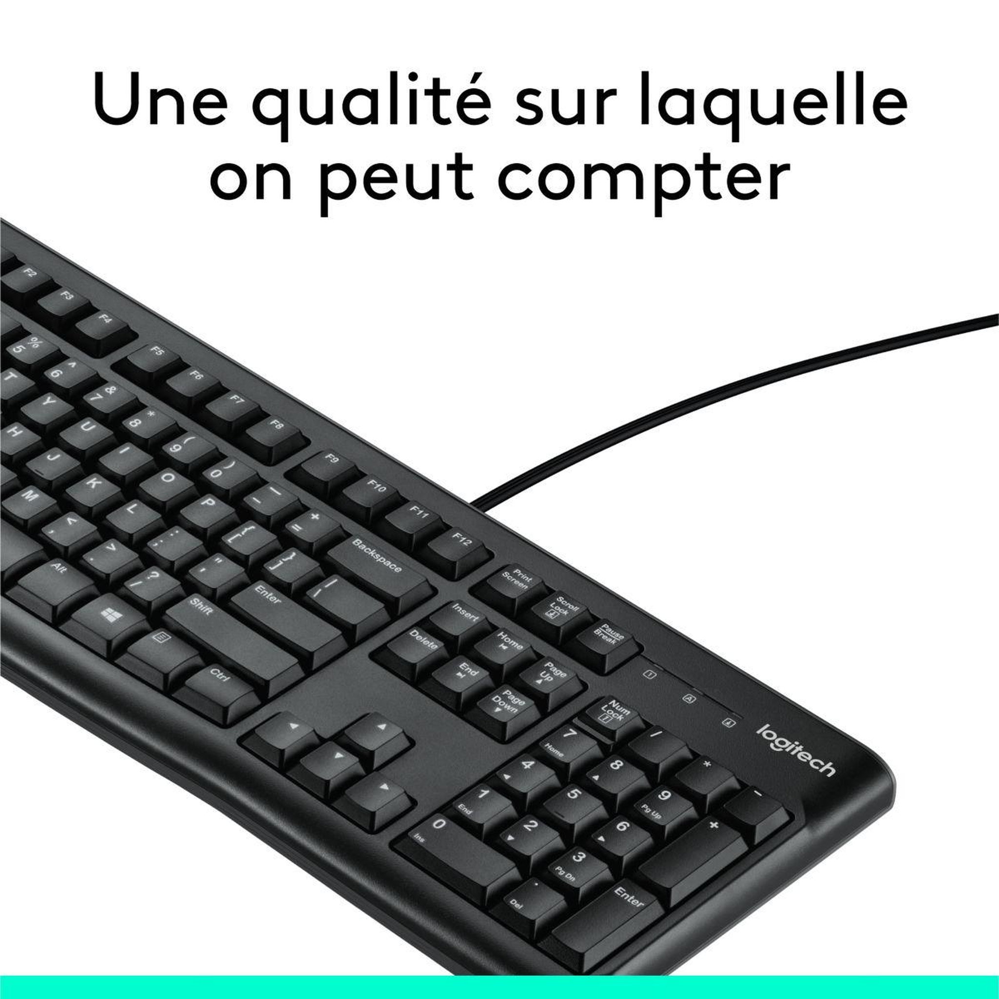 Voir la diapositive 3 : Logitech Clavier filaire k120 usb touches silencieuses
