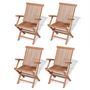Voir la diapositive 3 : VIDAXL Ensemble a manger de jardin 5 pcs Bois de teck massif