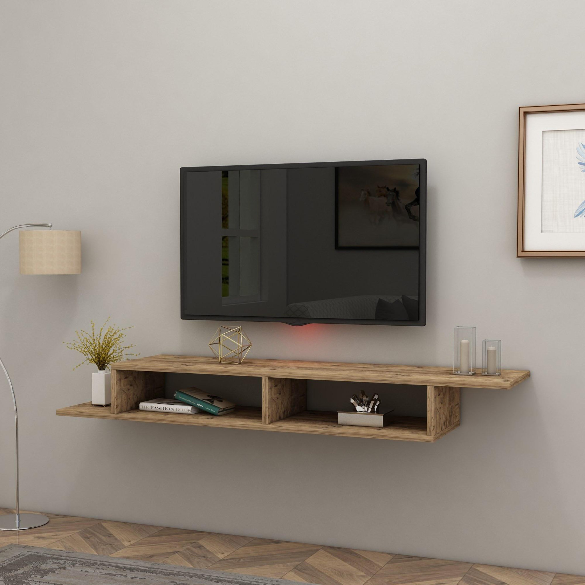 Voir la diapositive 4 : Habitat et Jardin Meuble tv en bois  muson  - 120 x 29 x 18 cm - pin atlantique