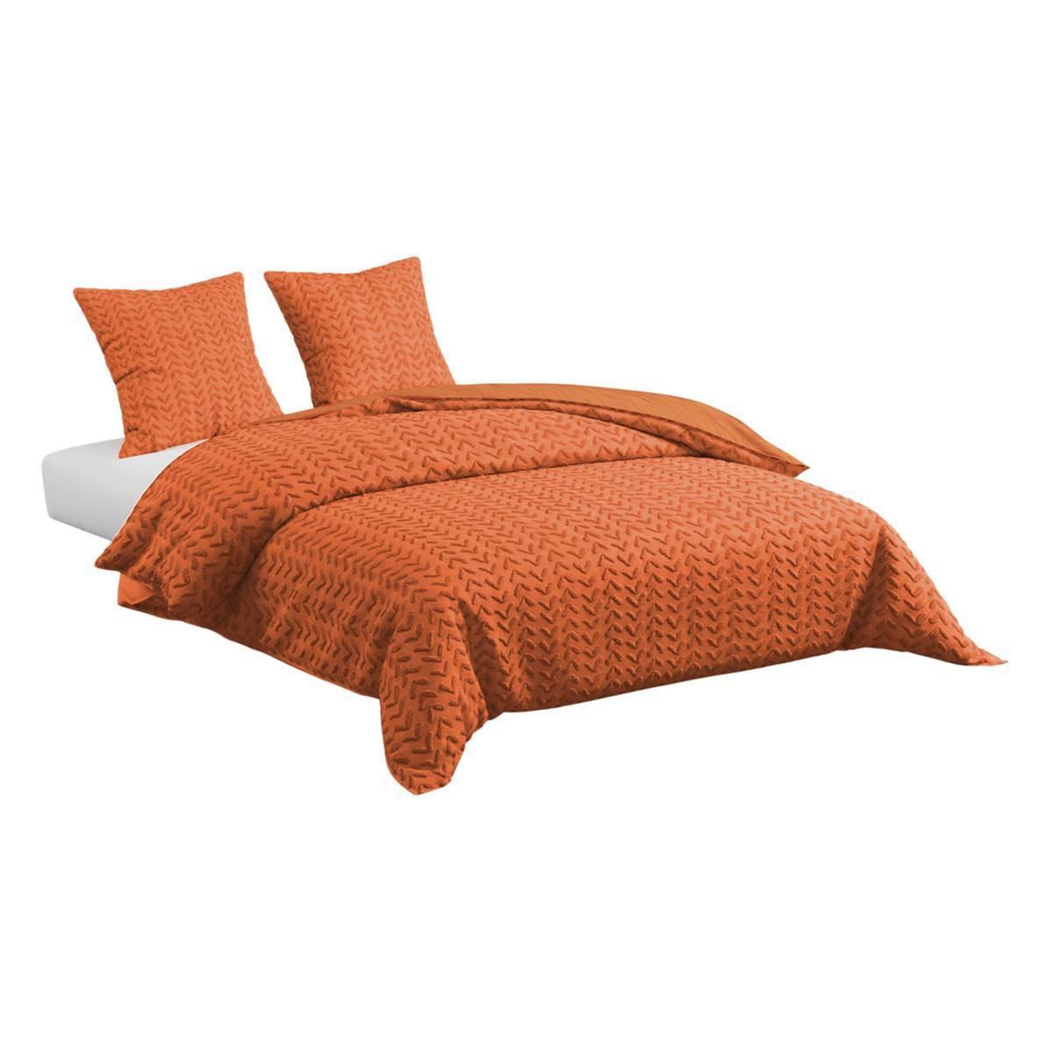 Voir la diapositive 3 : ATMOSPHERA Parure de lit 3 pièces  toni  240x220cm terracotta