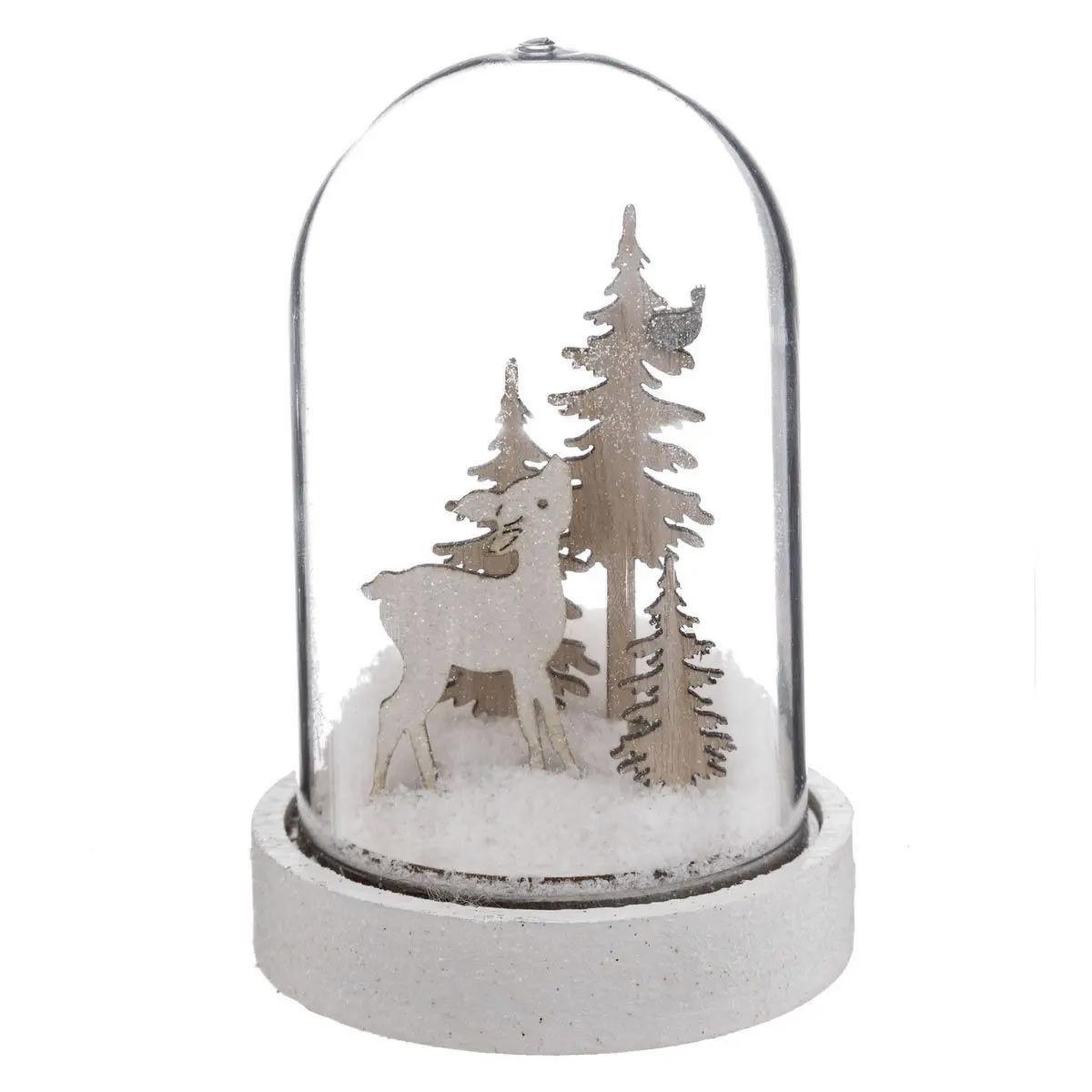 ATMOSPHERA Décoration de noël cloche  polaire  12cm blanc