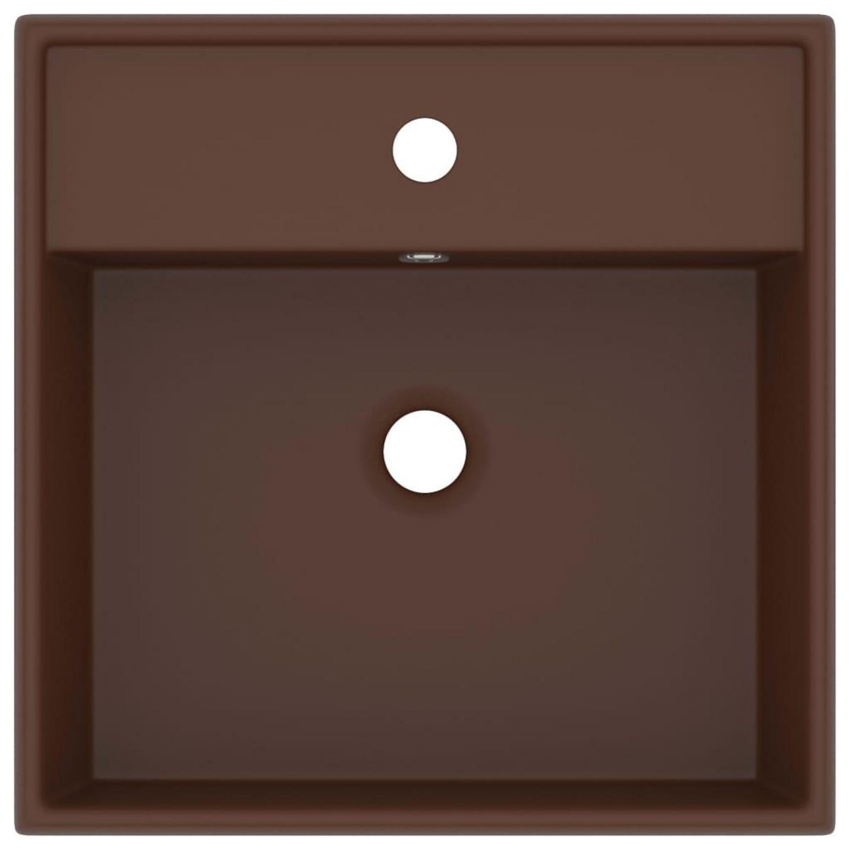 VIDAXL Lavabo carre a trop-plein Marron fonce mat 41x41 cm Ceramique