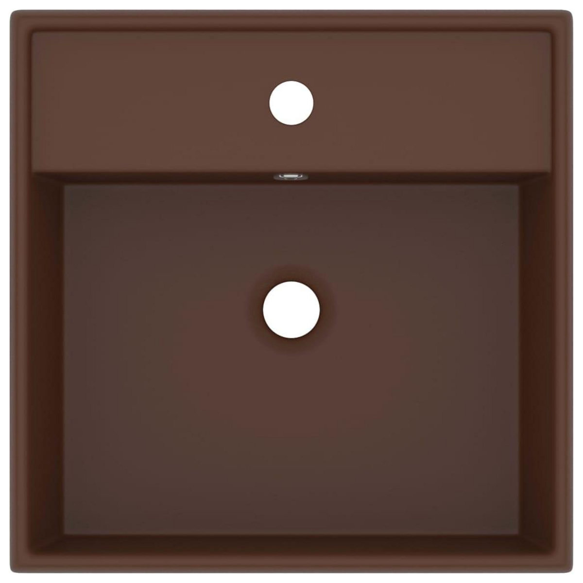 VIDAXL Lavabo carre a trop-plein Marron fonce mat 41x41 cm Ceramique